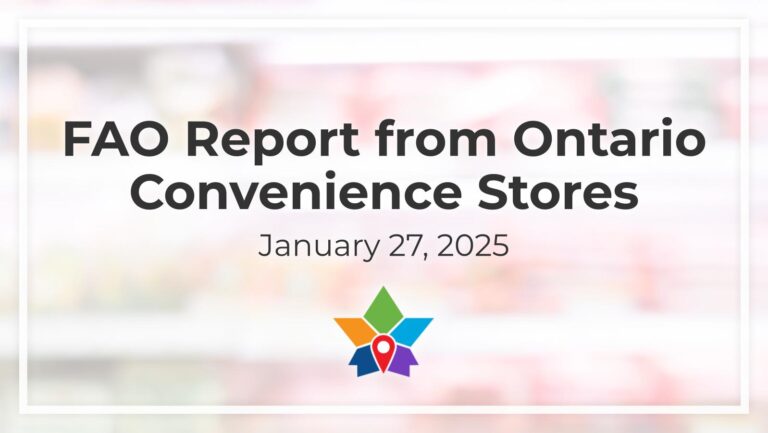 FAO Report from Ontario Convenience Stores - January 27, 2025